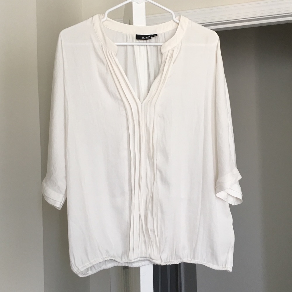 3/4th sleeve white top